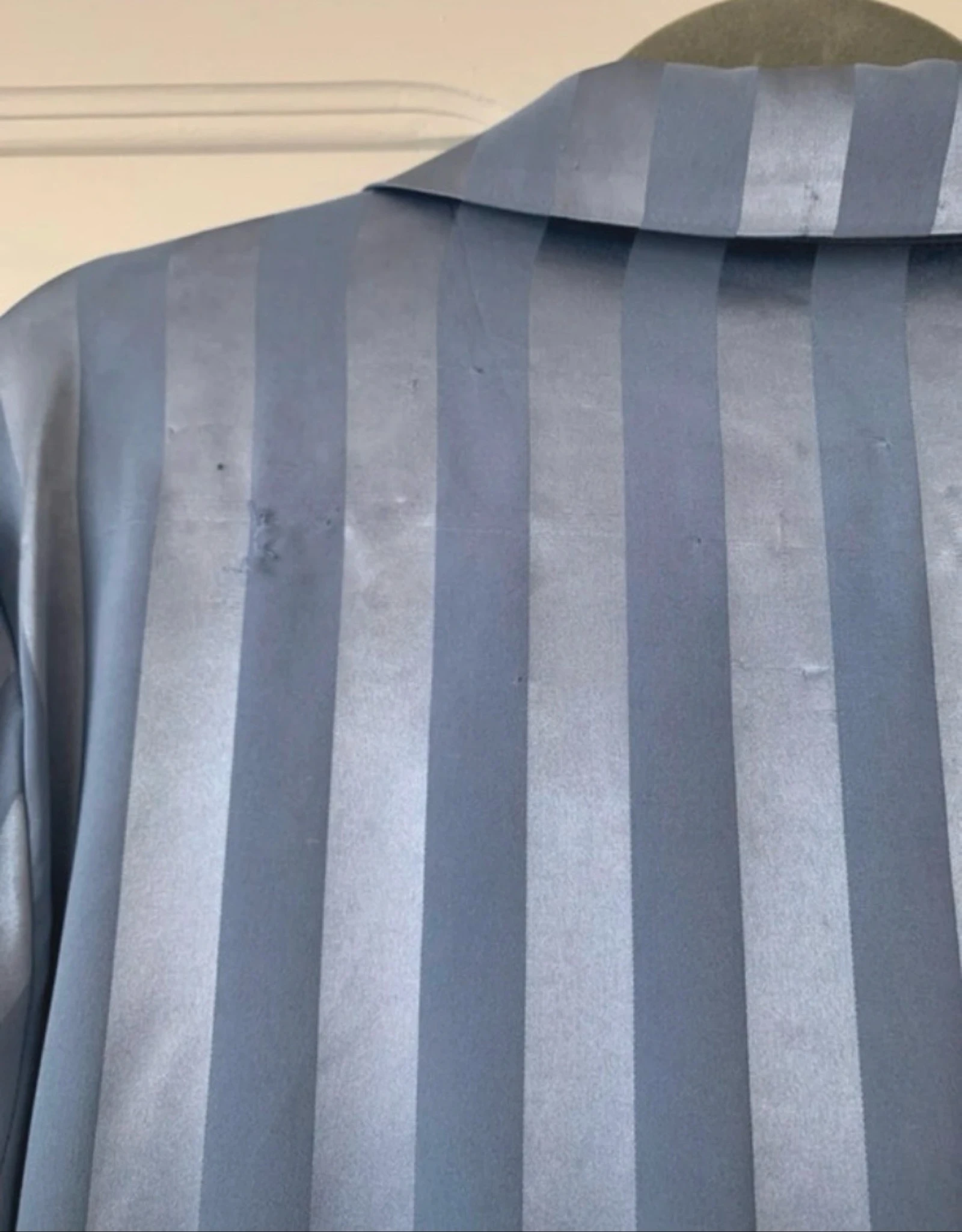 Blue Satin Stripe Blouse for Women - Size 2XL Curve – photo 8